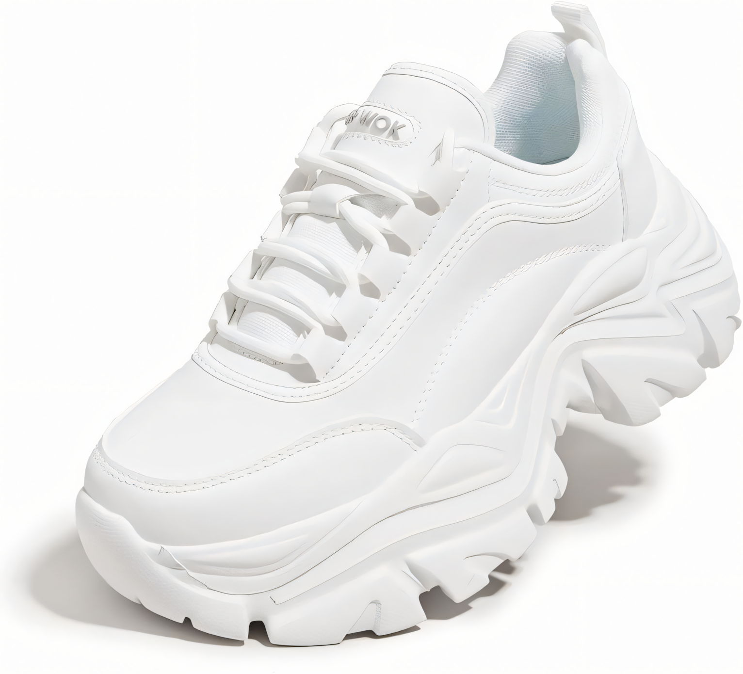 Platform White Leather Sneakers